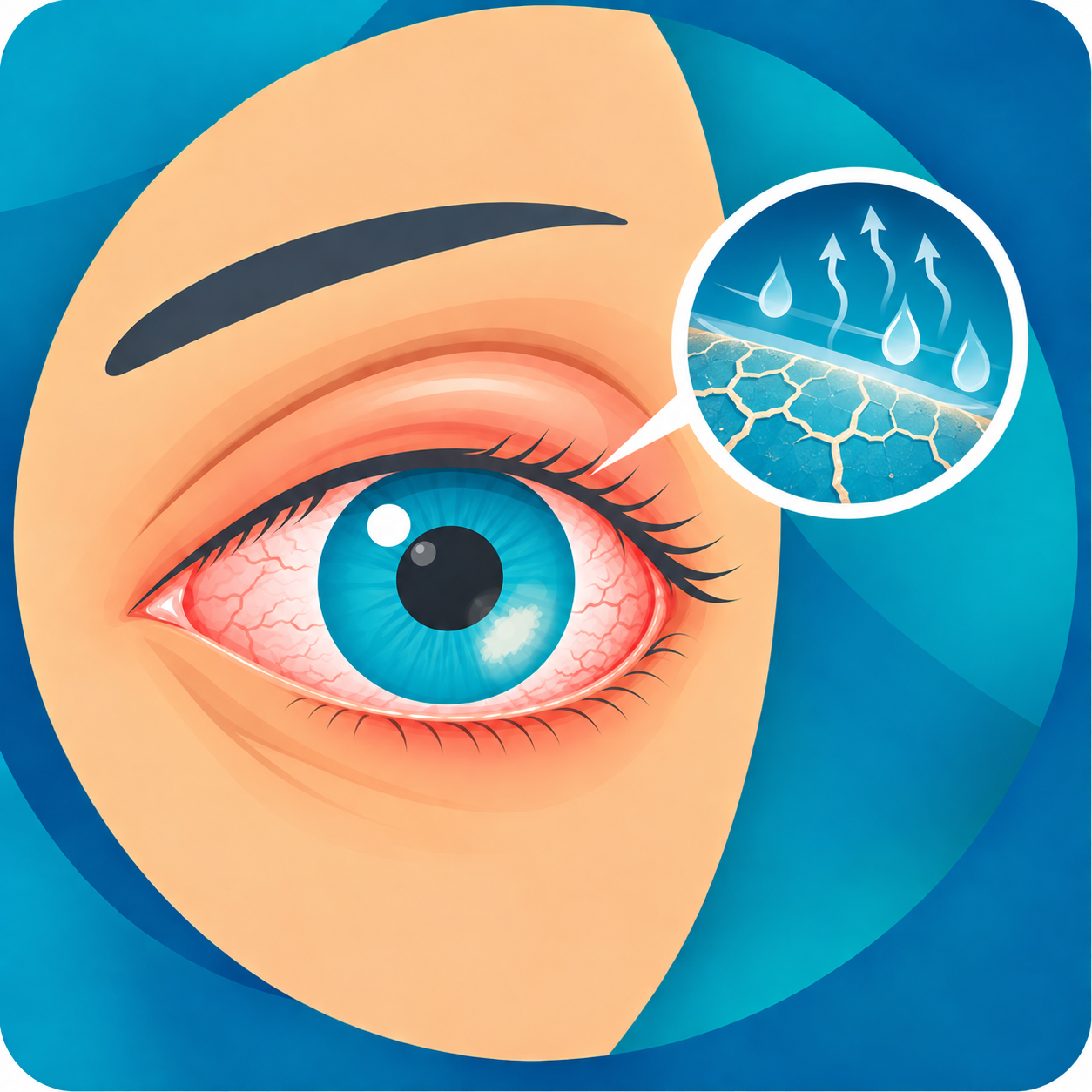 Illustration : Sécheresse oculaire